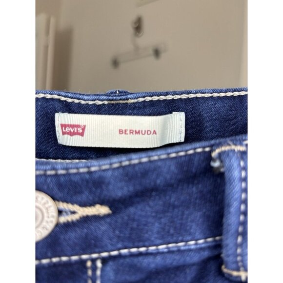 LEVI'S Adjustable Waist Bermuda Short Girls 16 Denim 5 Pocket - Picture 6 of 8